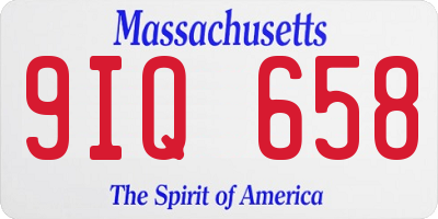 MA license plate 9IQ658