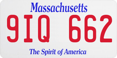 MA license plate 9IQ662