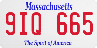 MA license plate 9IQ665