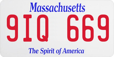 MA license plate 9IQ669