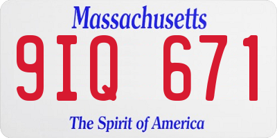 MA license plate 9IQ671