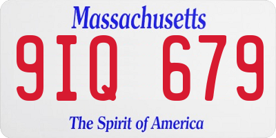 MA license plate 9IQ679