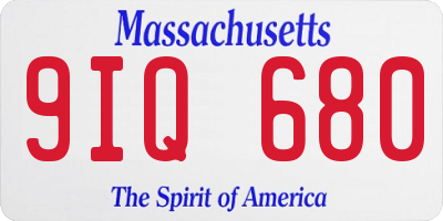 MA license plate 9IQ680