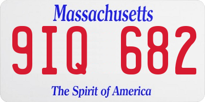 MA license plate 9IQ682