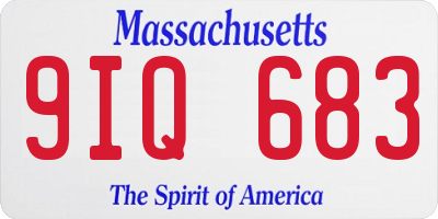 MA license plate 9IQ683