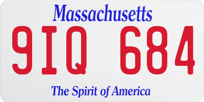 MA license plate 9IQ684
