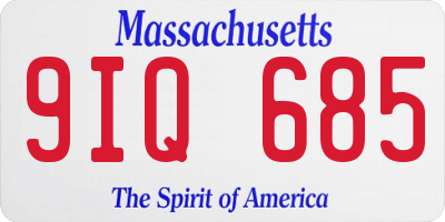 MA license plate 9IQ685