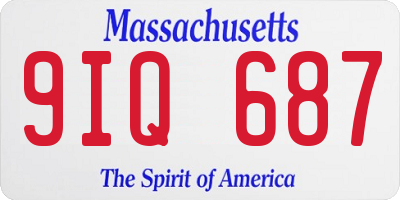 MA license plate 9IQ687