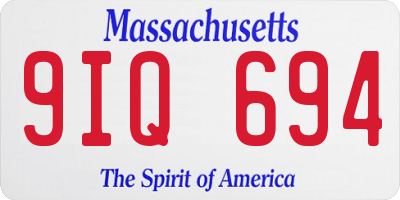 MA license plate 9IQ694
