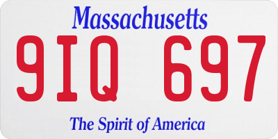 MA license plate 9IQ697