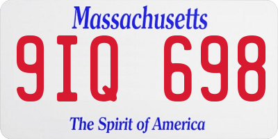 MA license plate 9IQ698