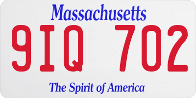 MA license plate 9IQ702