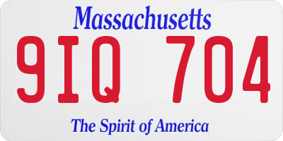 MA license plate 9IQ704