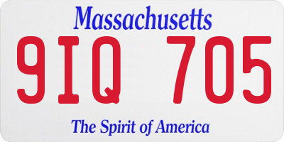 MA license plate 9IQ705