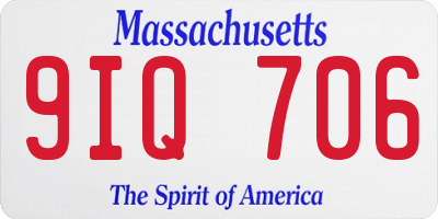 MA license plate 9IQ706