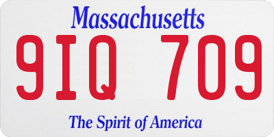 MA license plate 9IQ709