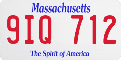 MA license plate 9IQ712