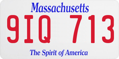 MA license plate 9IQ713