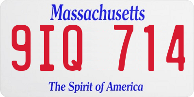 MA license plate 9IQ714