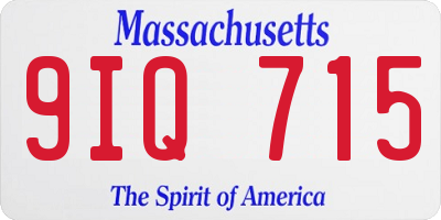 MA license plate 9IQ715