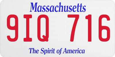 MA license plate 9IQ716