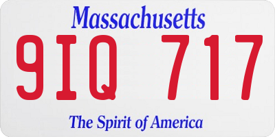 MA license plate 9IQ717