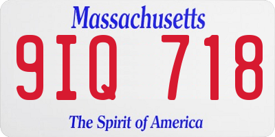 MA license plate 9IQ718