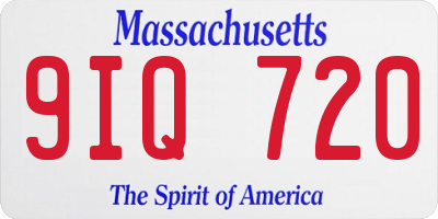 MA license plate 9IQ720
