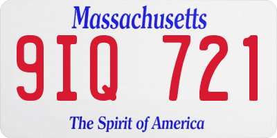 MA license plate 9IQ721