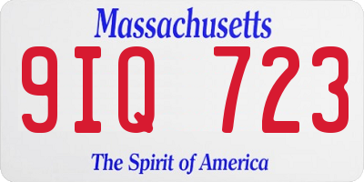 MA license plate 9IQ723
