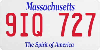 MA license plate 9IQ727
