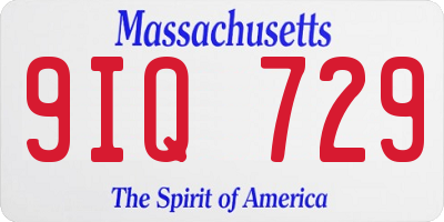 MA license plate 9IQ729