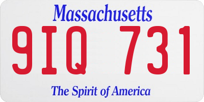 MA license plate 9IQ731