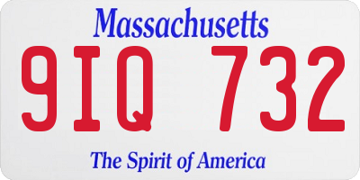 MA license plate 9IQ732
