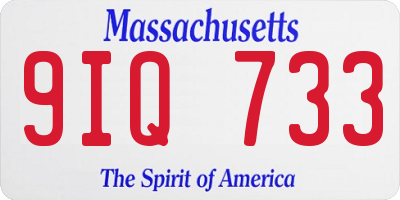 MA license plate 9IQ733