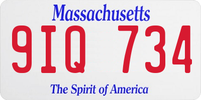 MA license plate 9IQ734