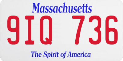 MA license plate 9IQ736