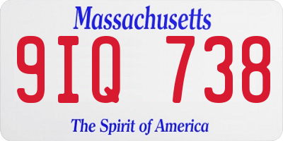 MA license plate 9IQ738