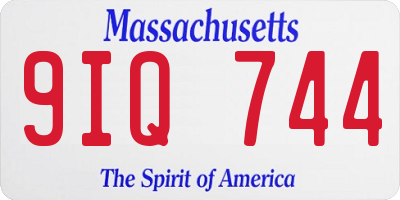 MA license plate 9IQ744
