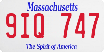 MA license plate 9IQ747