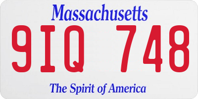 MA license plate 9IQ748