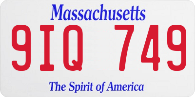 MA license plate 9IQ749