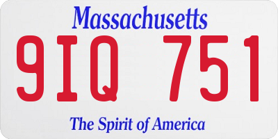 MA license plate 9IQ751