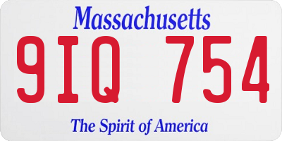 MA license plate 9IQ754