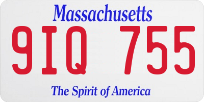 MA license plate 9IQ755