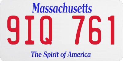 MA license plate 9IQ761
