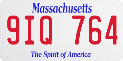 MA license plate 9IQ764