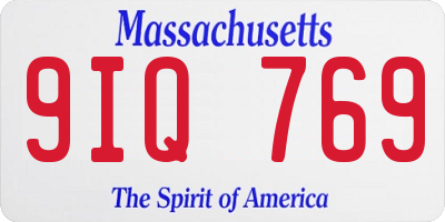 MA license plate 9IQ769