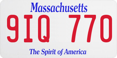 MA license plate 9IQ770