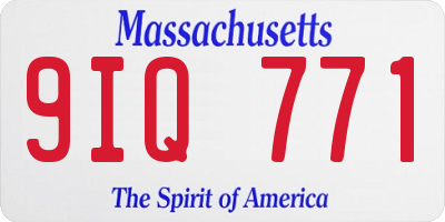MA license plate 9IQ771